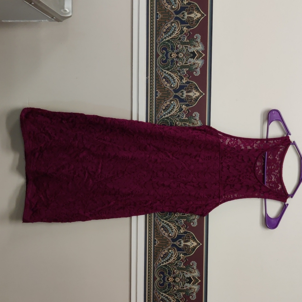 Lace maroon dress